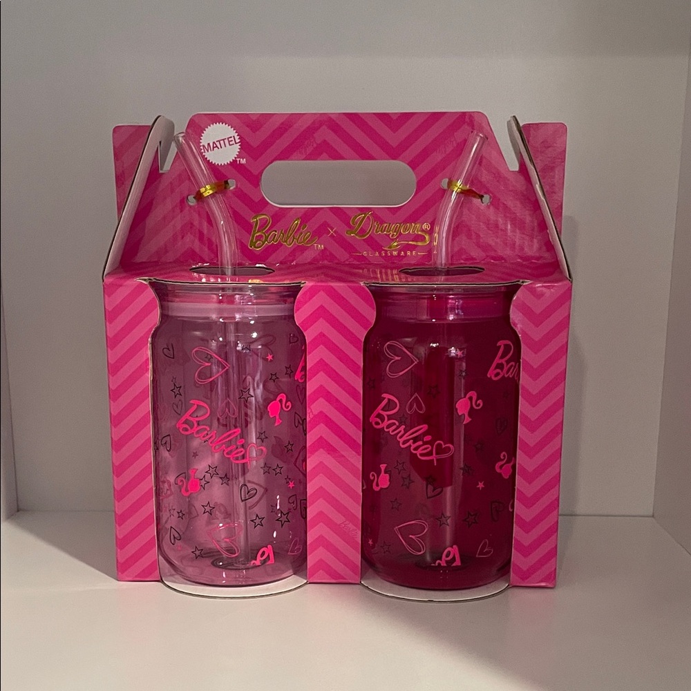 Barbie Pink Dragon Drinking Glasses